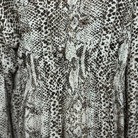 NEW Free People S Wild Nights Animal Print Long Duster cardigan Brown Cream Boho - Picture 4 of 14